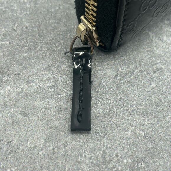 GUCCI Micro Guccissima Black Patent Leather Zip Around Long Luxury Wallet - Picture 13 of 16
